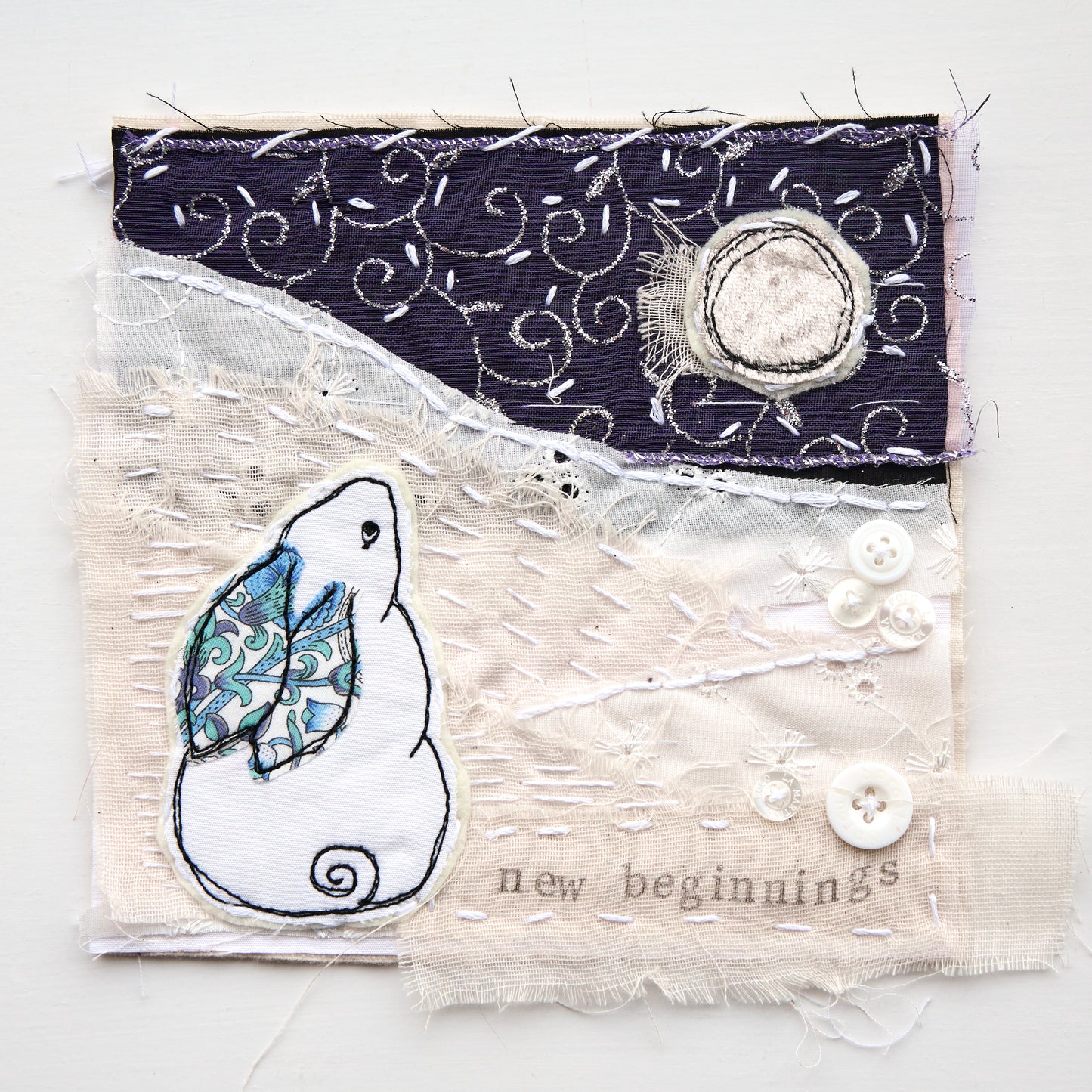 Moongazing Hare Slow Stitch Kit