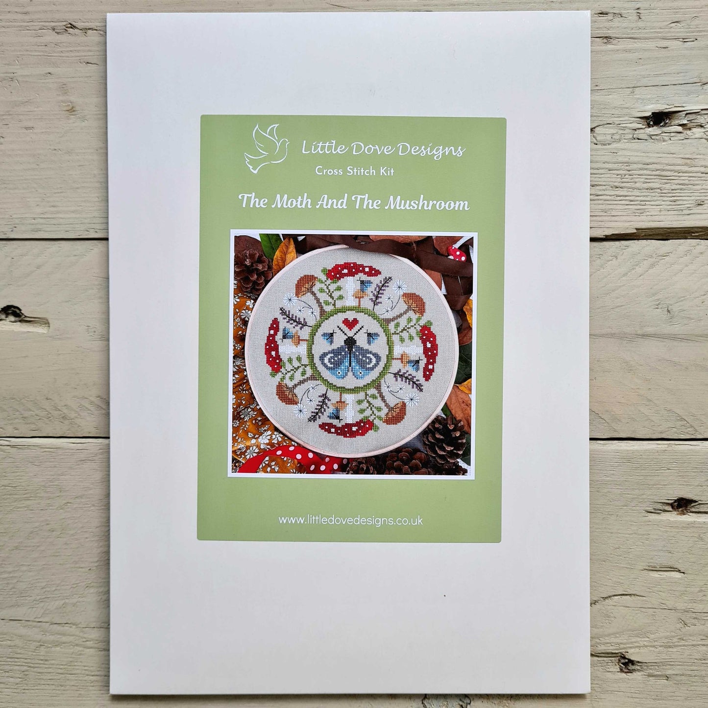 Moth and Mushroom Cross Stitch Kit