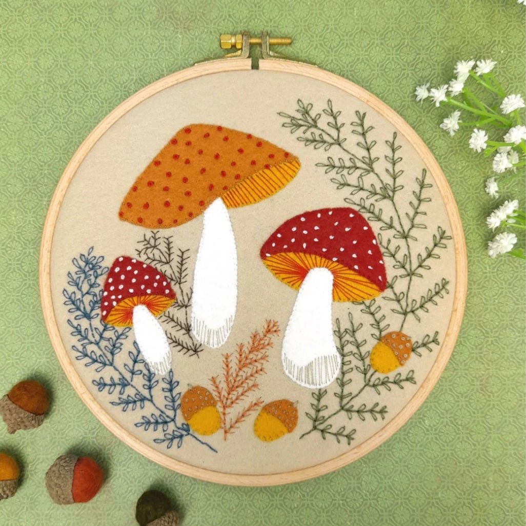 Toadstools Appliqué Hoop Kit