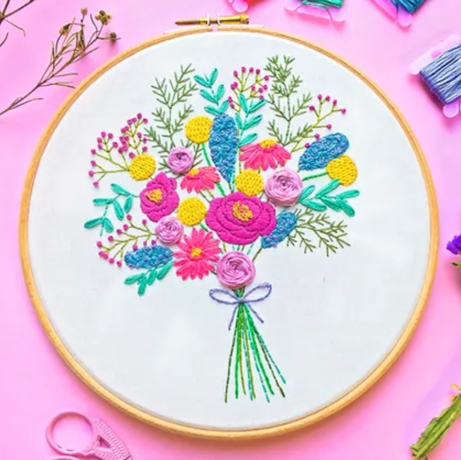 Spring Bouquet Embroidery Kit