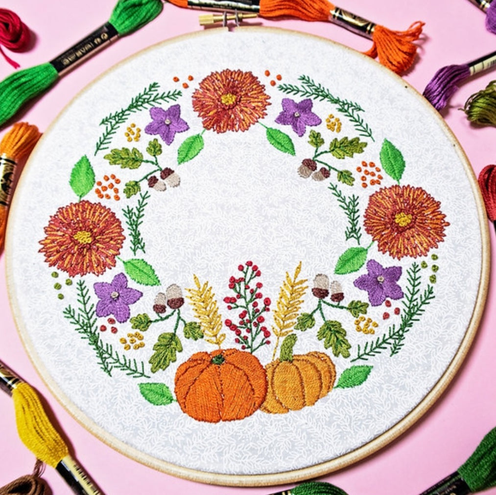 Autumn Wreath Embroidery Kit
