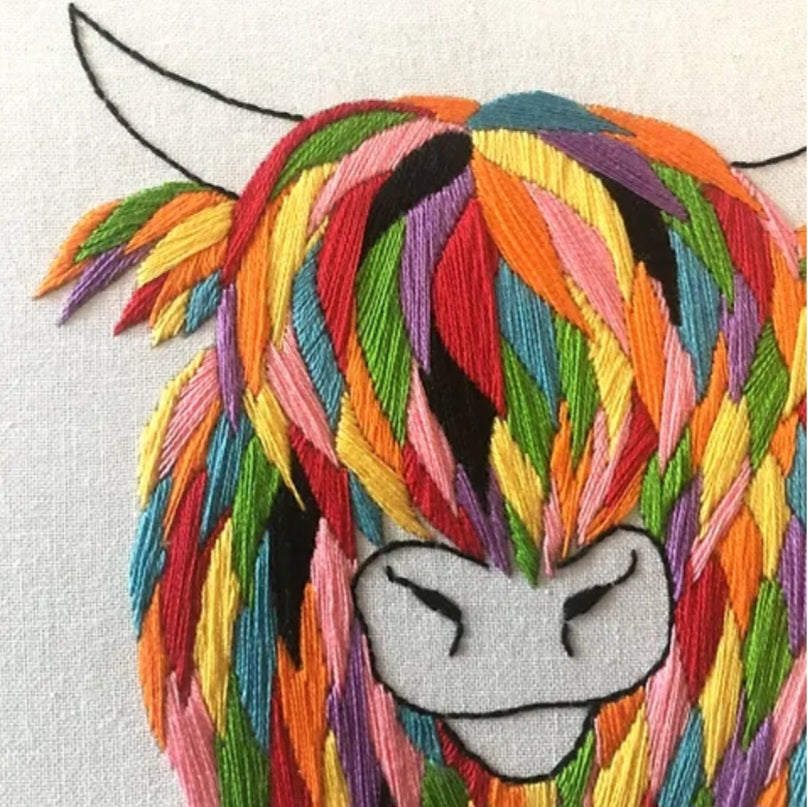 Highland Cow Embroidery Kit