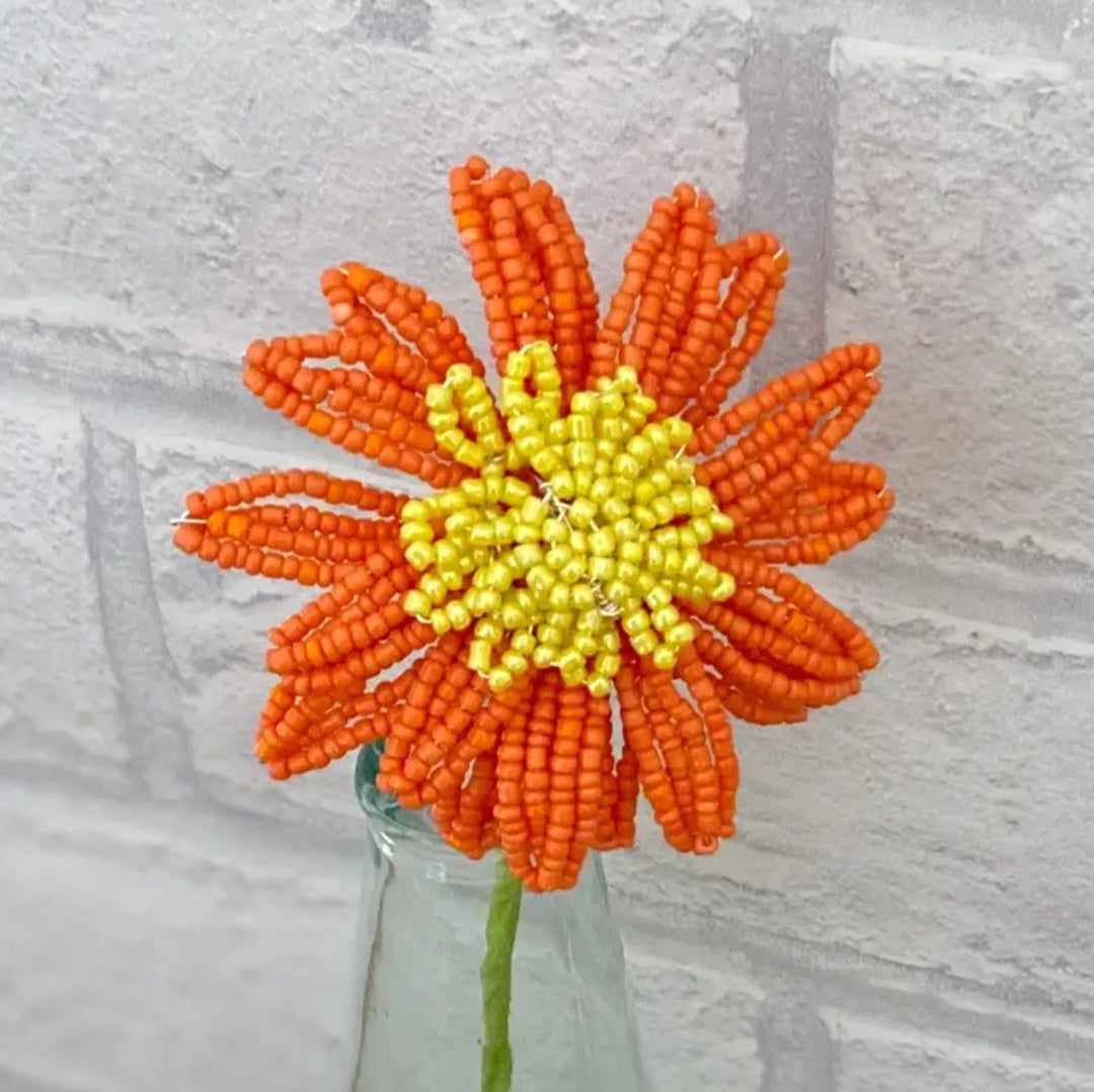 Gerbera (Orange) Beaded Flower Kit