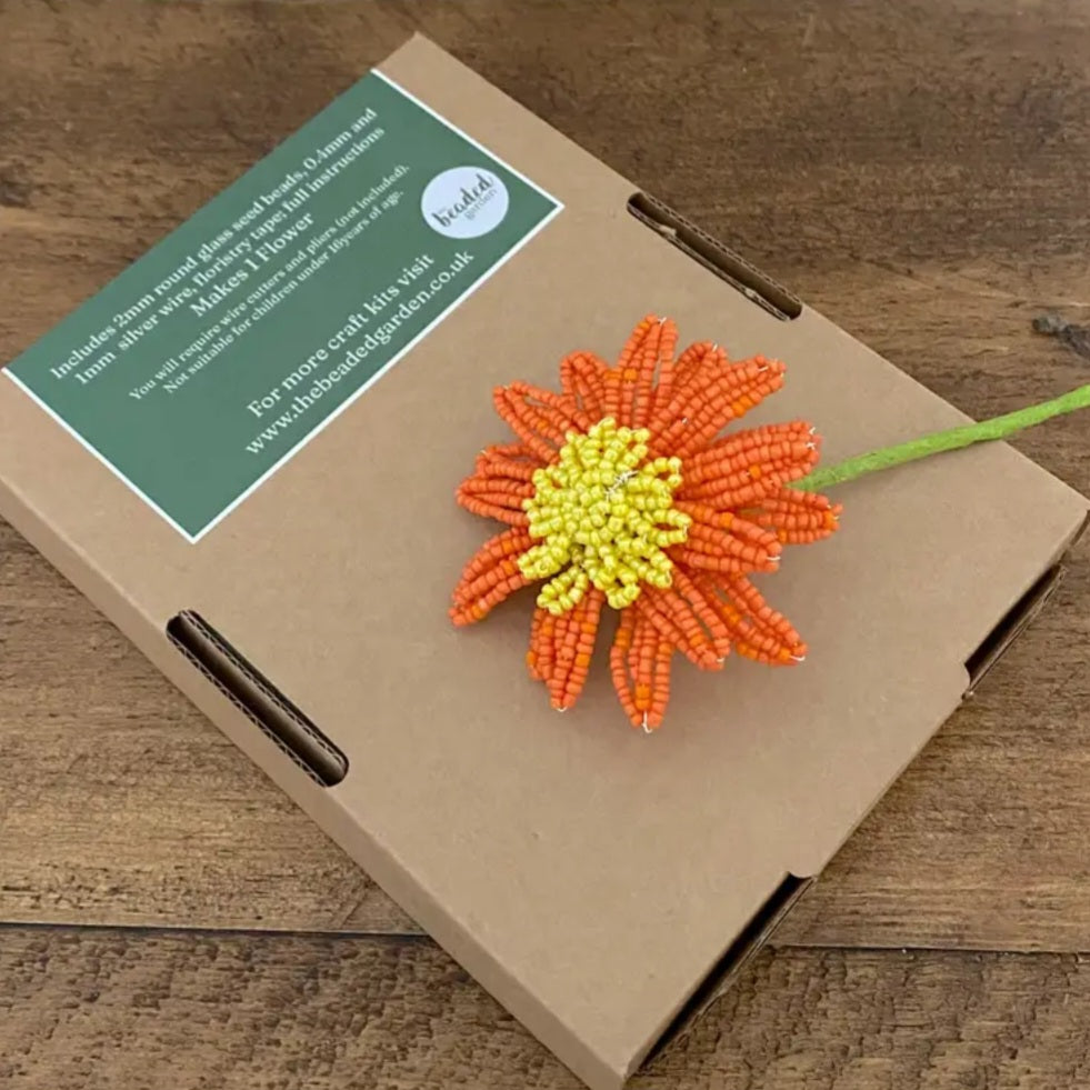 Gerbera (Orange) Beaded Flower Kit