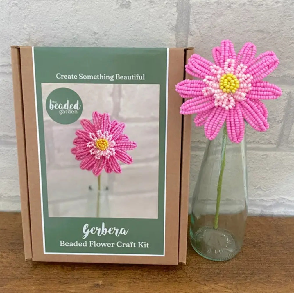 Gerbera (Pink) Beaded Flower Kit