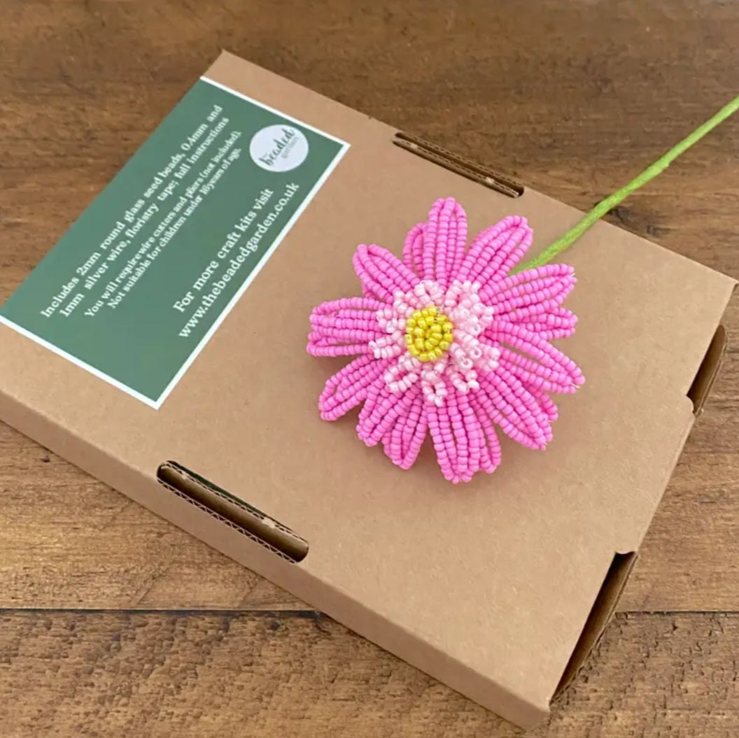 Gerbera (Pink) Beaded Flower Kit