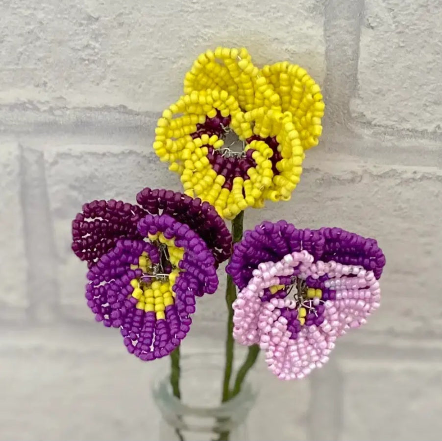 Pansy Beaded Flower Kit
