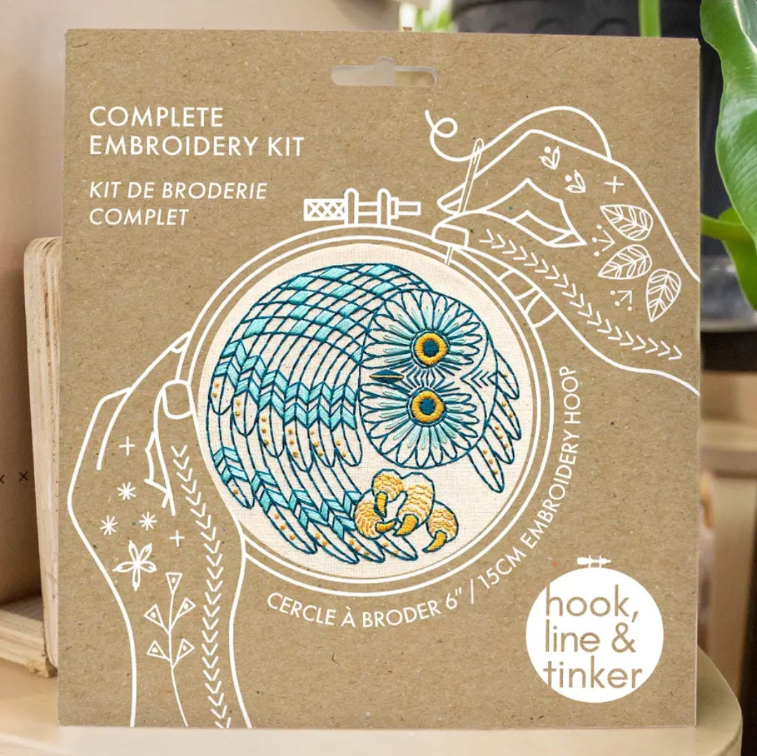 Saw Whet Owl Embroidery Kit