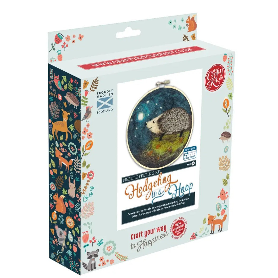 Hedgehog Needle Felting Hoop Kit