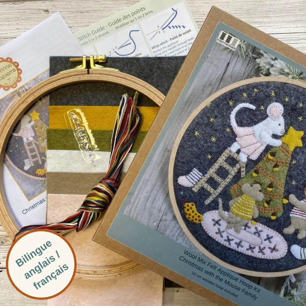 Christmas with the Mouse Family Appliqué Hoop Kit