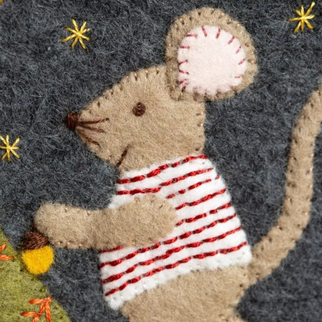 Christmas with the Mouse Family Appliqué Hoop Kit