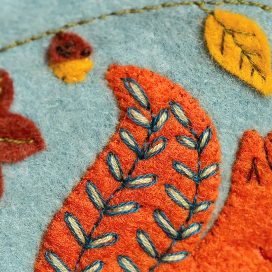 Folk Squirrel Appliqué Hoop Kit