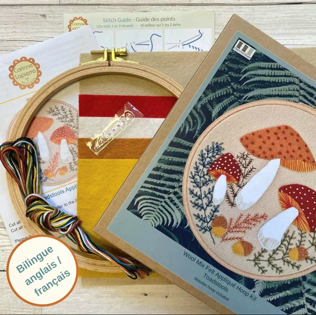 Toadstools Appliqué Hoop Kit