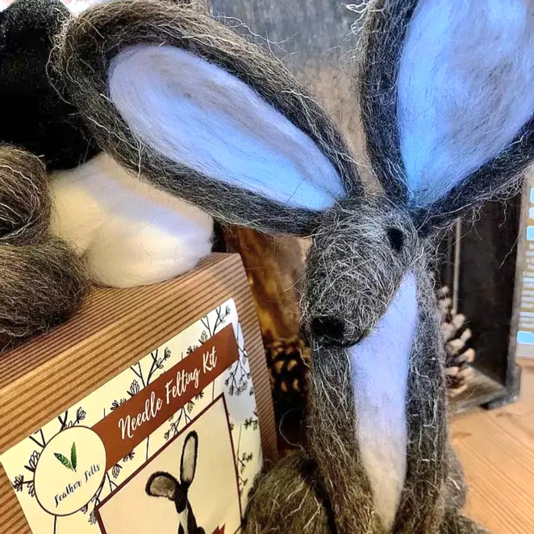 Grey Hare Needle Felting Kit