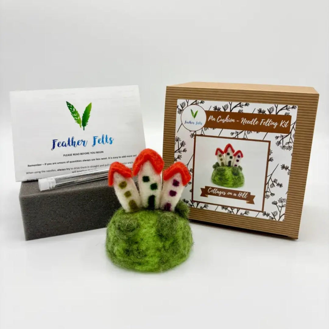 Cottages on a Hill Pin Cushion Needle Felting Kit