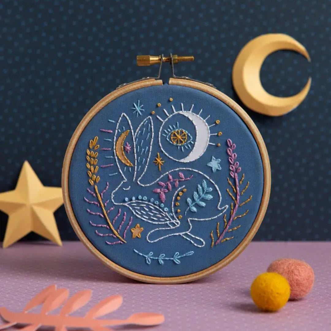 Celestial Hare Embroidery Mini Kit
