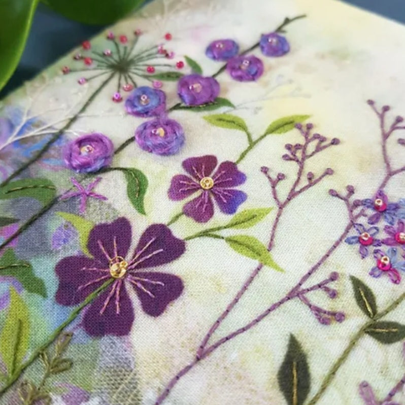 Purple Garden Embroidery Kit