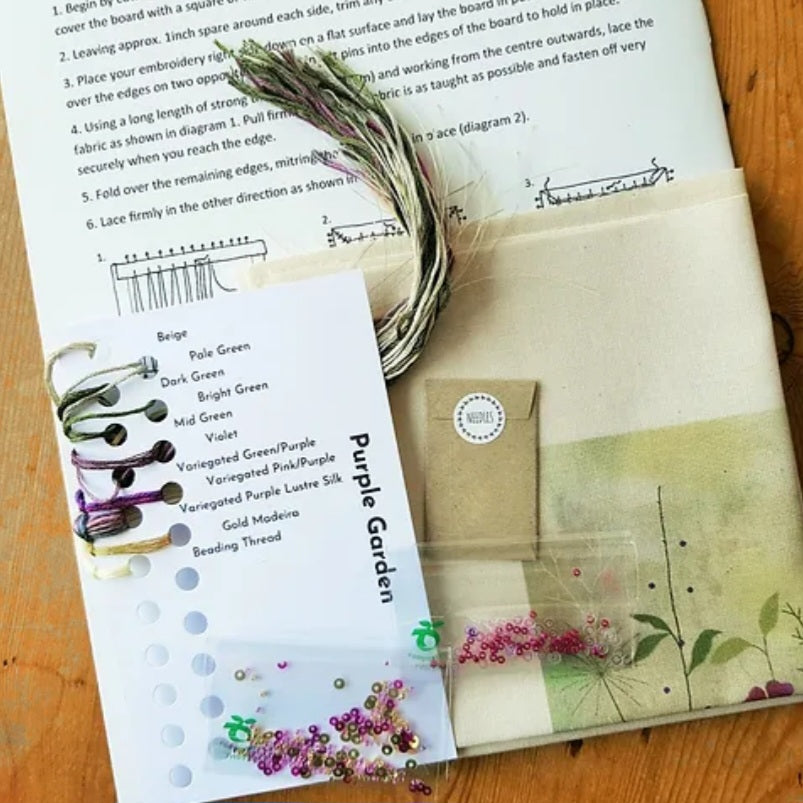 Purple Garden Embroidery Kit