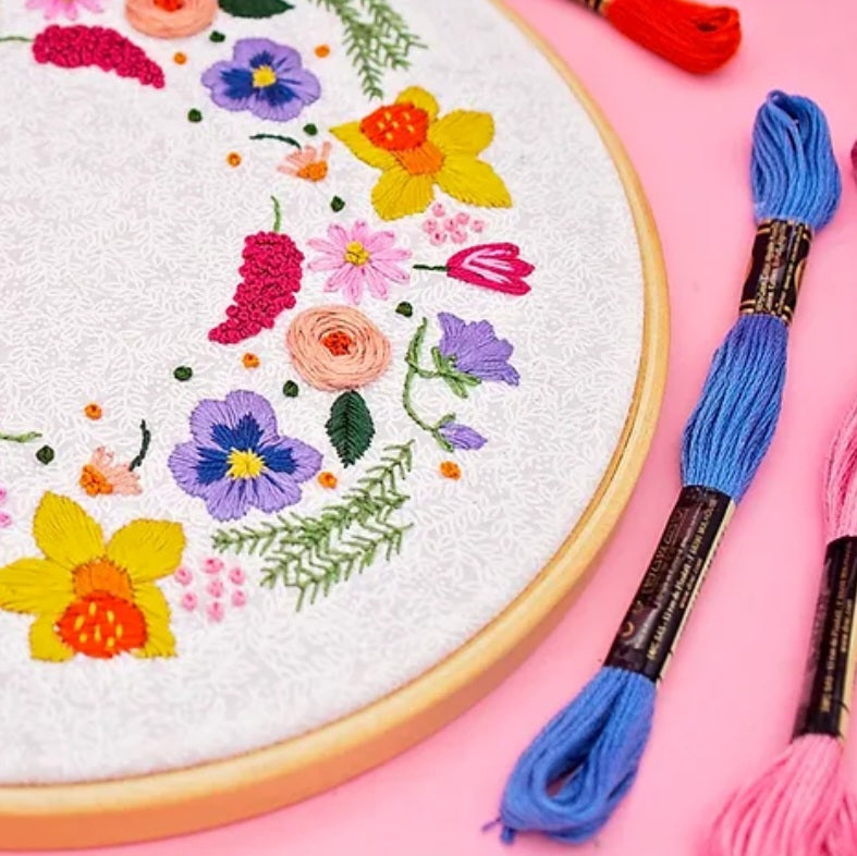 Spring Wreath Embroidery Kit
