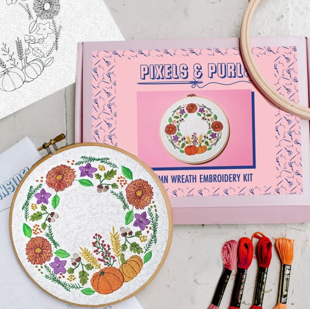 Autumn Wreath Embroidery Kit