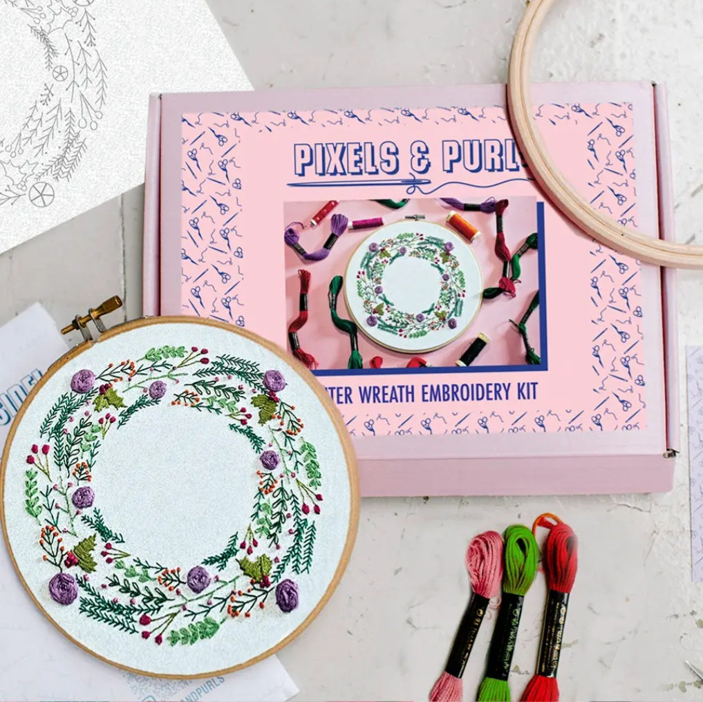 Winter Wreath Embroidery Kit