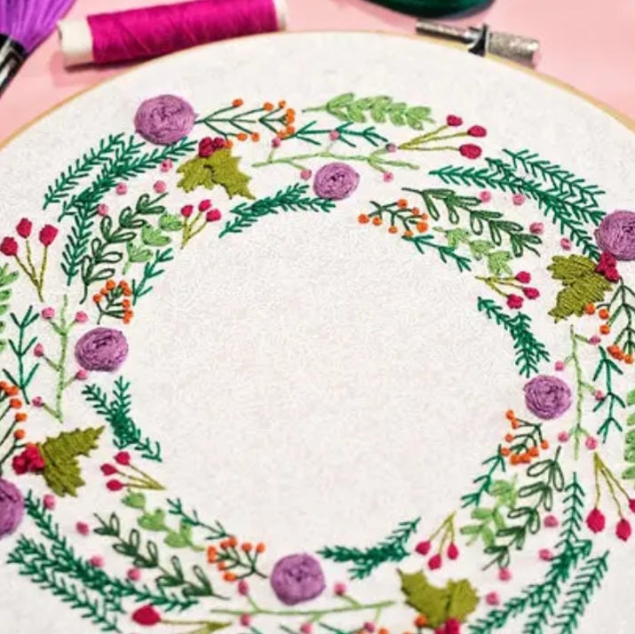 Winter Wreath Embroidery Kit