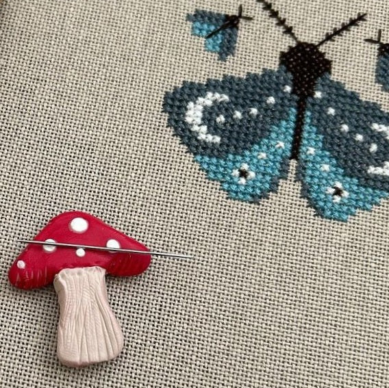 Moth and Mushroom Cross Stitch Kit