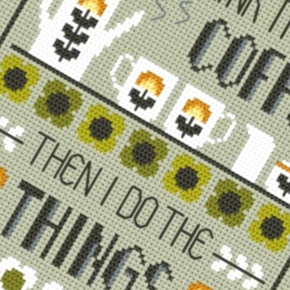 Coffee First Cross Stitch Kit