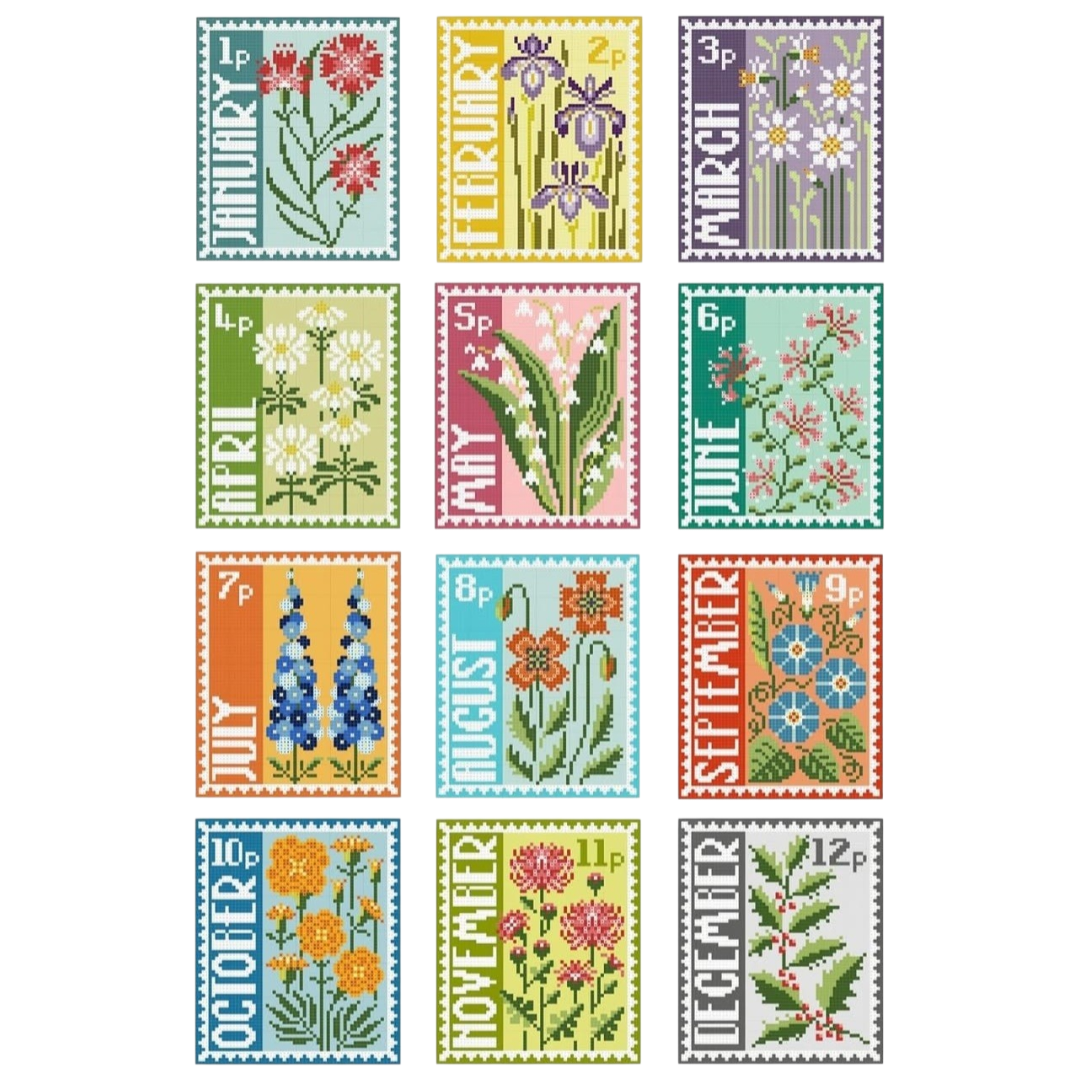 April Birth Month Stamp Cross Stitch Kit
