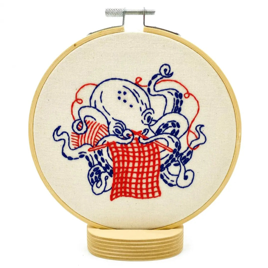 Industrious Octopus Embroidery Kit
