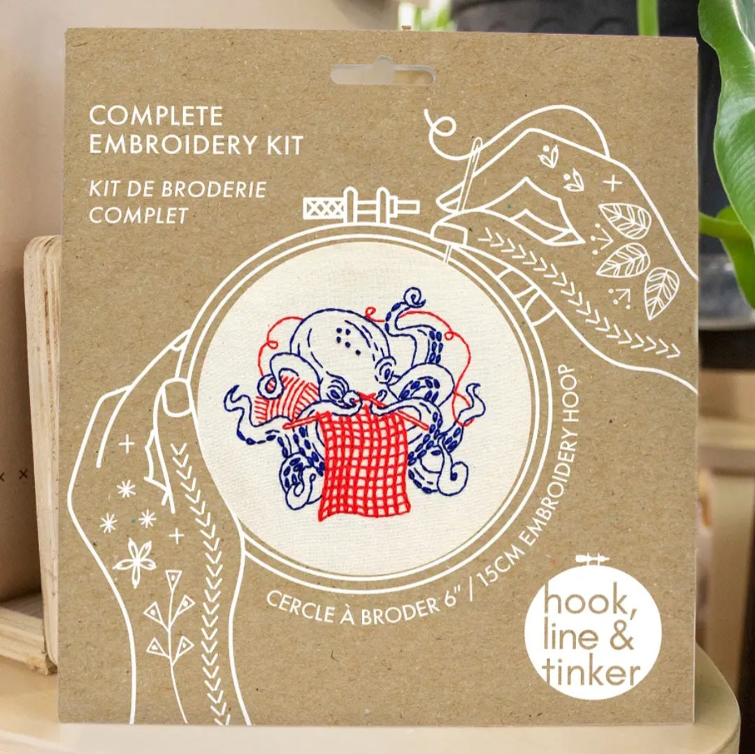 Industrious Octopus Embroidery Kit