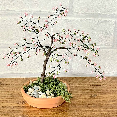 cherry blossom bonsai tree uk Beaded Bonsai Blossom Tree Kit – Craft Room