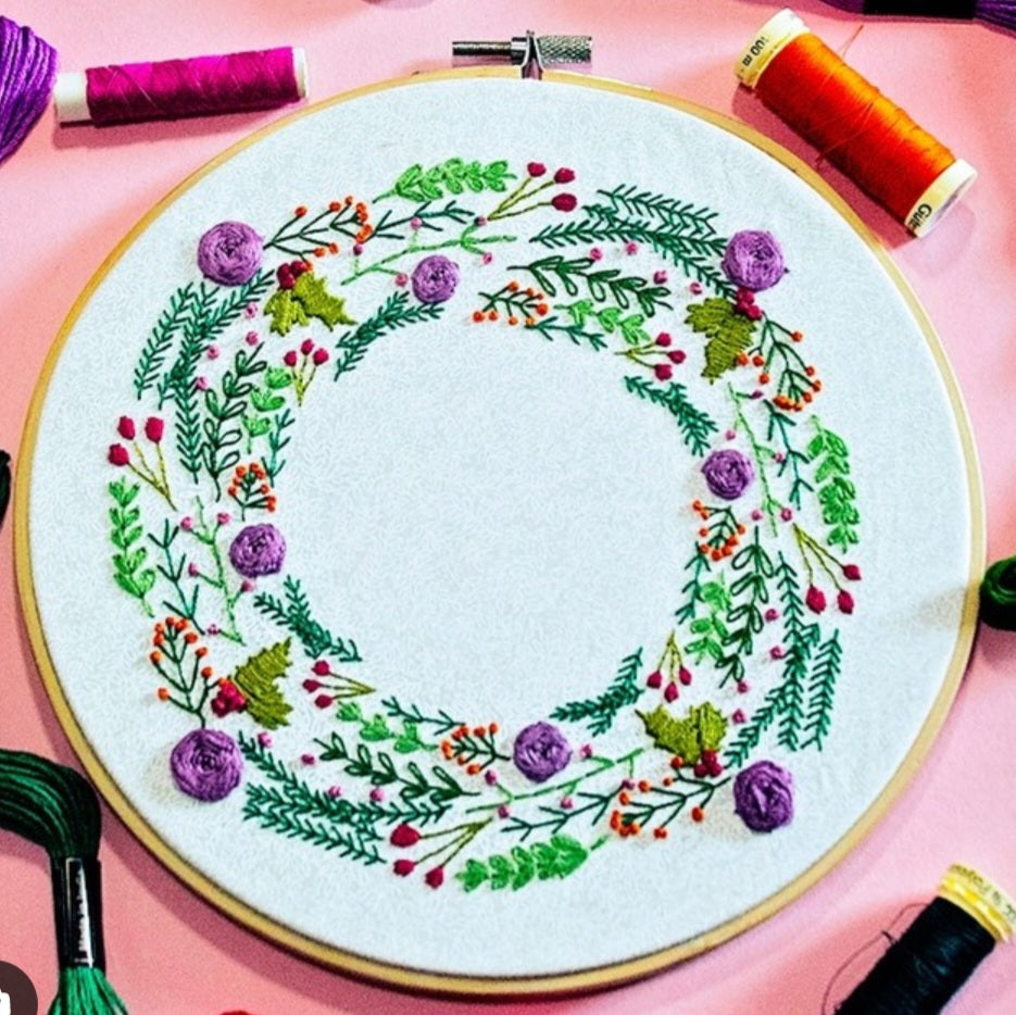 Winter Wreath Embroidery Kit