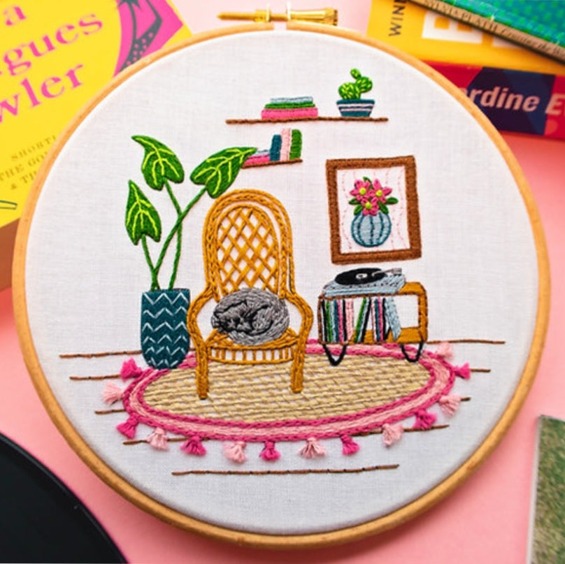 Cat Nap Embroidery Kit