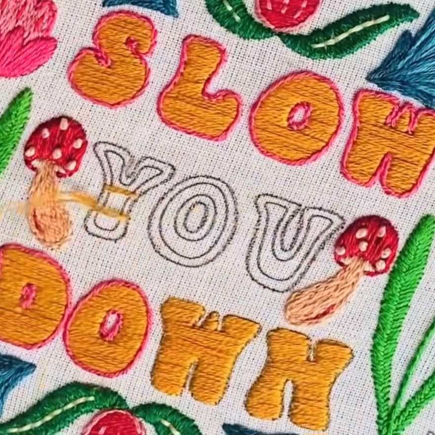 Slow You Down Embroidery Kit