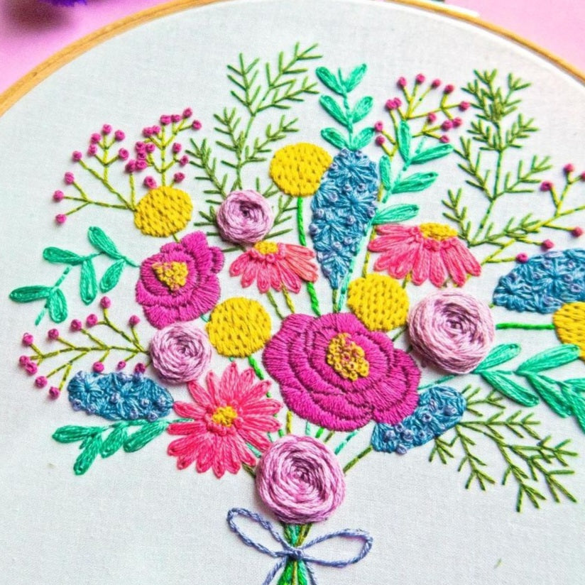 Spring Bouquet Embroidery Kit