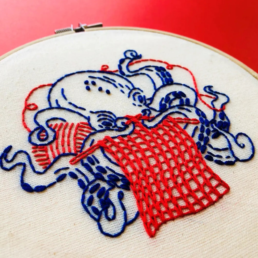 Industrious Octopus Embroidery Kit