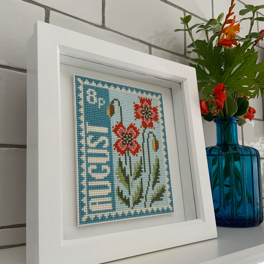 August Birth Month Stamp Cross Stitch Kit