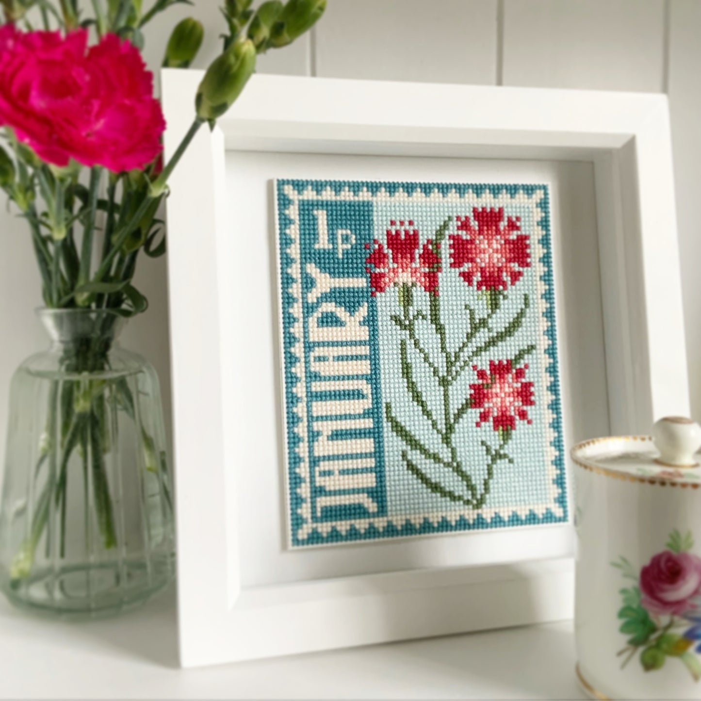 January Birth Month Stamp Cross Stitch Kit