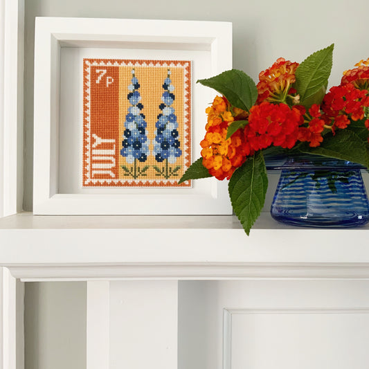 July Birth Month Stamp Cross Stitch Kit