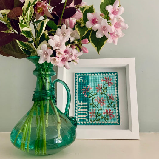 June Birth Month Stamp Cross Stitch Kit