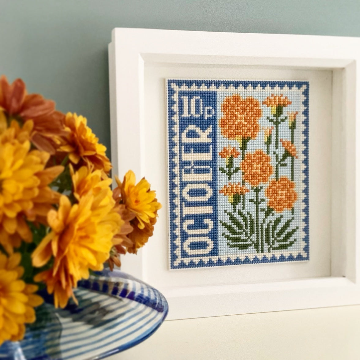 October Birth Month Stamp Cross Stitch Kit
