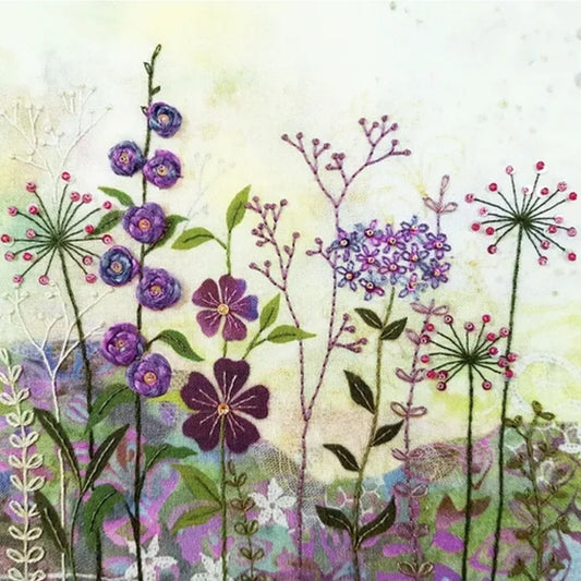 Purple Garden Embroidery Kit