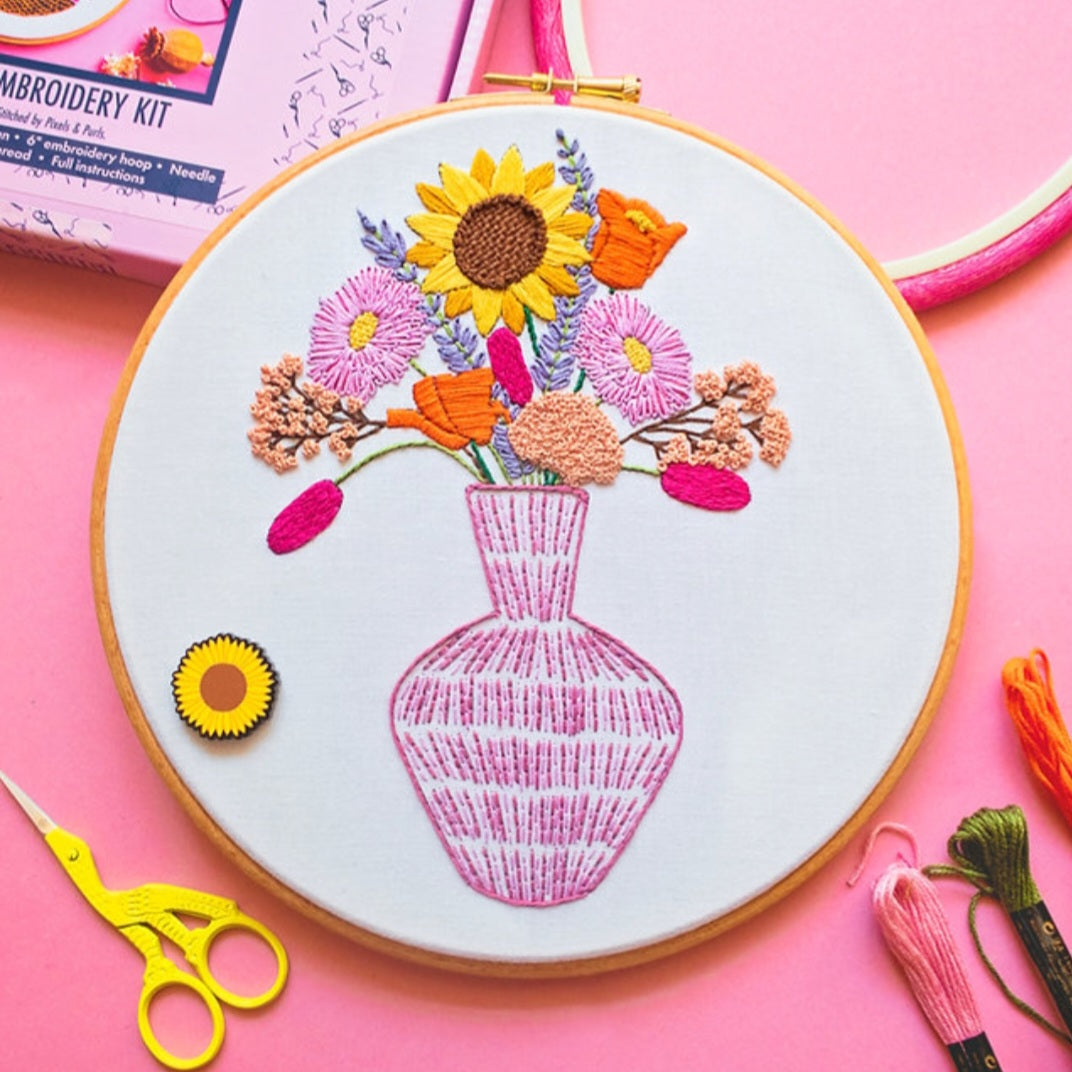 Summer Vase Embroidery Kit