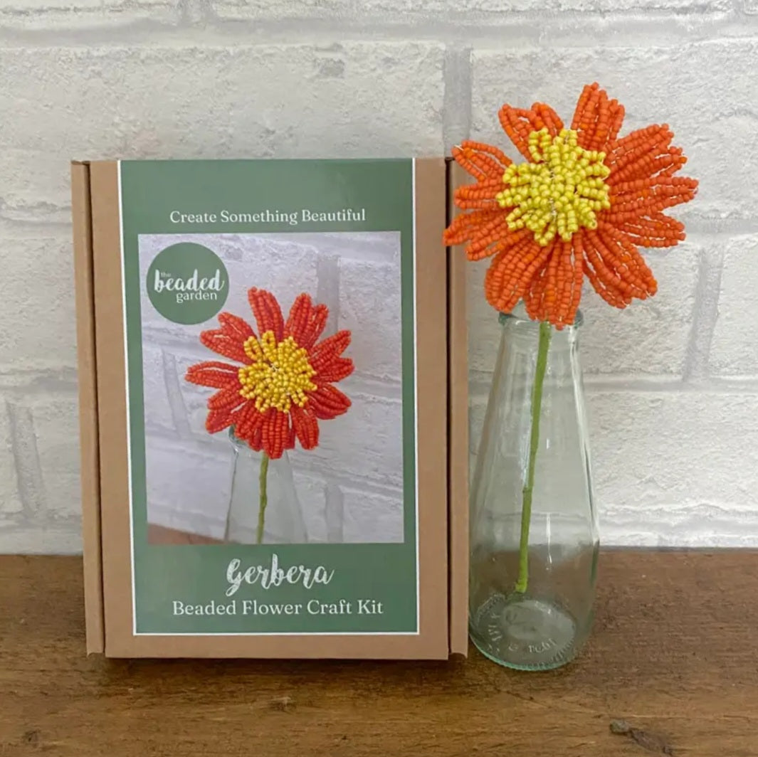Gerbera (Orange) Beaded Flower Kit