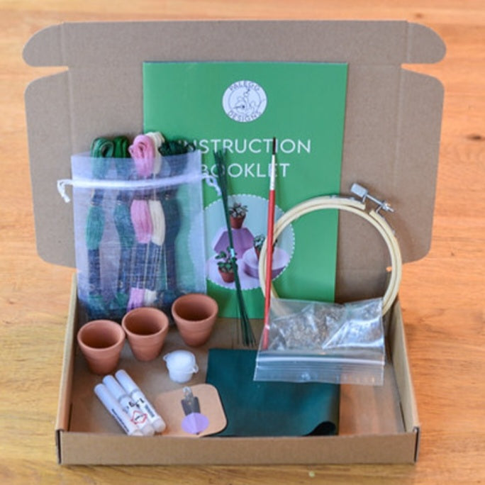 Mini Embroidered Houseplant Kit (3 x Plants)