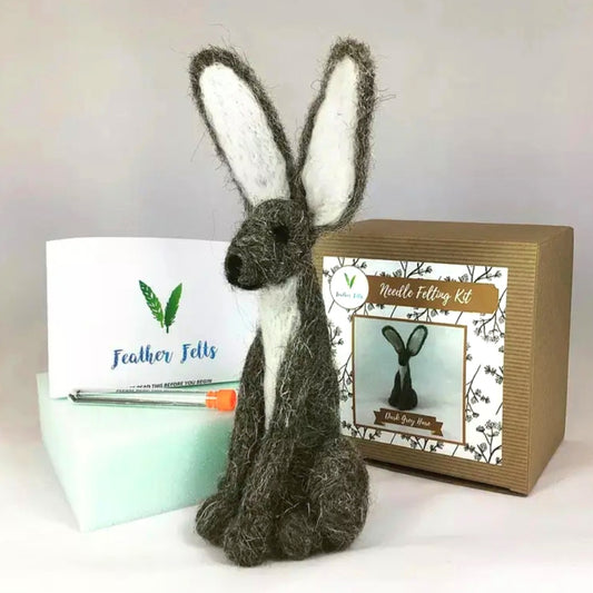 Grey Hare Needle Felting Kit