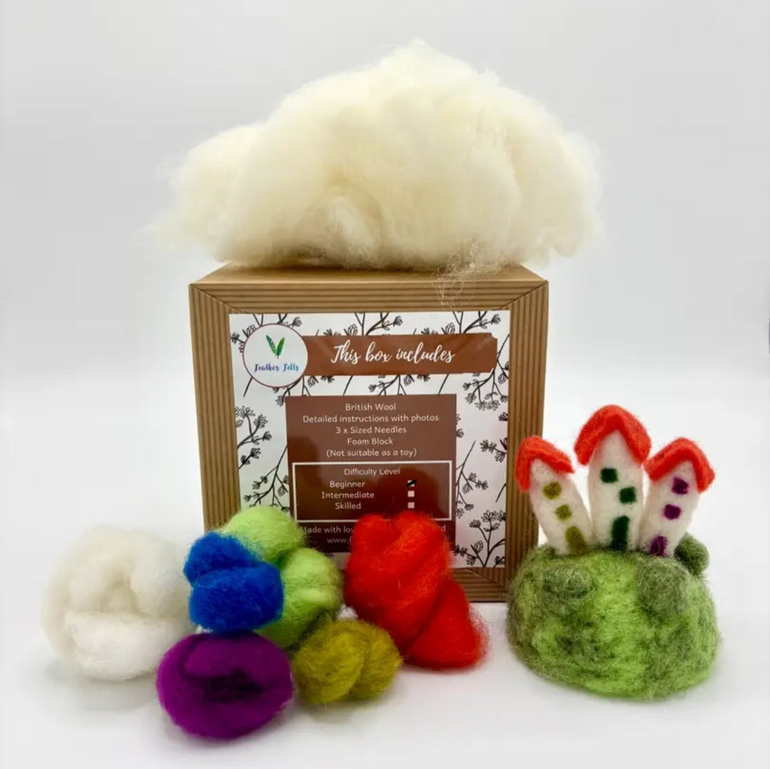 Cottages on a Hill Pin Cushion Needle Felting Kit