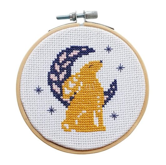 Hare and Moon Cross Stitch Kit