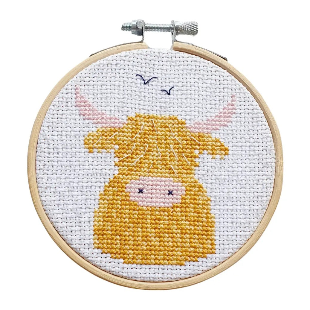 Highland Cow Cross Stitch Kit